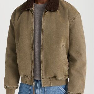 Alex Mill Flight Jacket In Canvas With Sherpa Collar